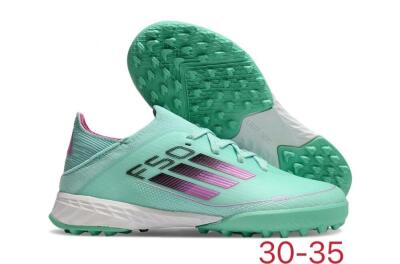 Kids Adidas F50 Elite TF Football Shoes - Jade/Purple/White