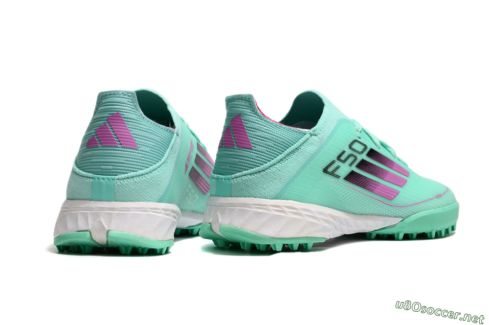 Kids Adidas F50 Elite TF Football Shoes - Jade/Purple/White 7
