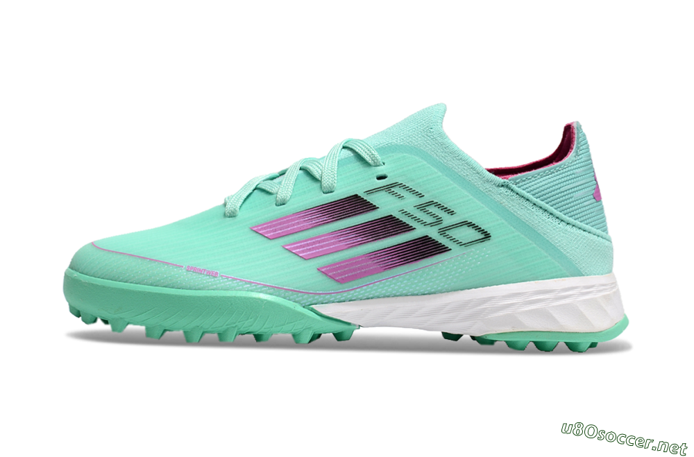 Kids Adidas F50 Elite TF Football Shoes - Jade/Purple/White 0