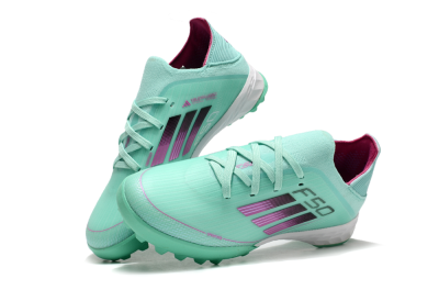 Kids Adidas F50 Elite TF Football Shoes - Jade/Purple/White