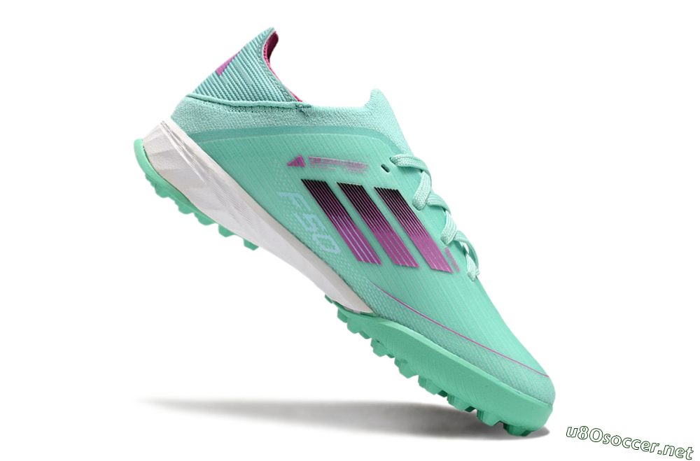 Kids Adidas F50 Elite TF Football Shoes - Jade/Purple/White 4