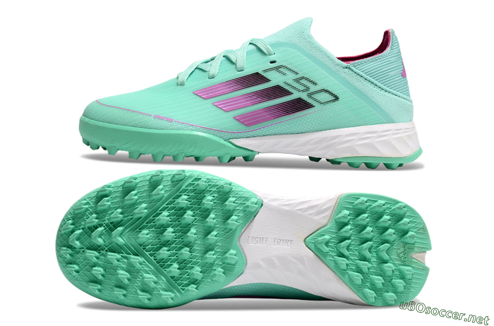Kids Adidas F50 Elite TF Football Shoes - Jade/Purple/White 1