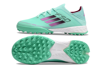 Kids Adidas F50 Elite TF Football Shoes - Jade/Purple/White
