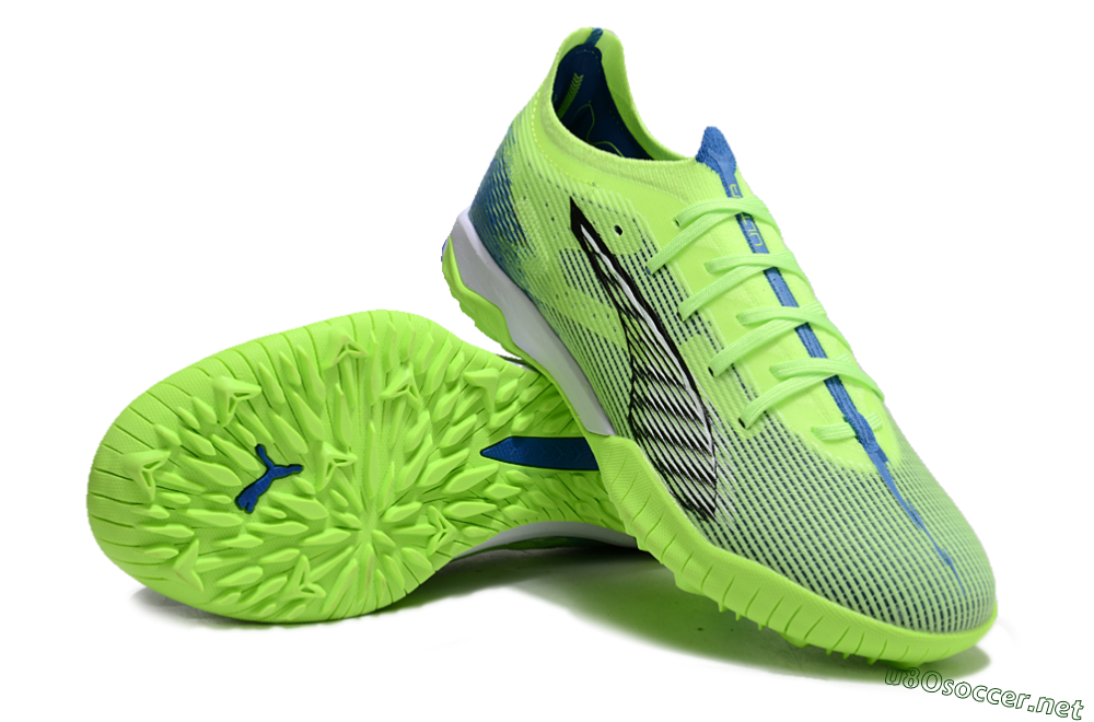 Men's Puma Ultra Ultimate TF Football Shoes - Yellow/White/Blue 3