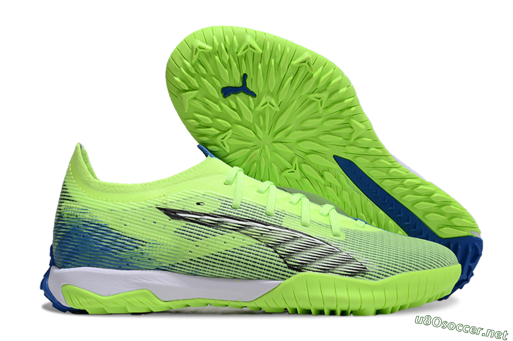 Men's Puma Ultra Ultimate TF Football Shoes - Yellow/White/Blue 2
