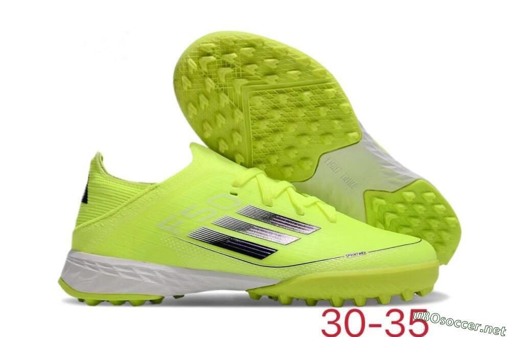 Kids Adidas F50 Elite TF Football Shoes - Yellow/Black/White 2