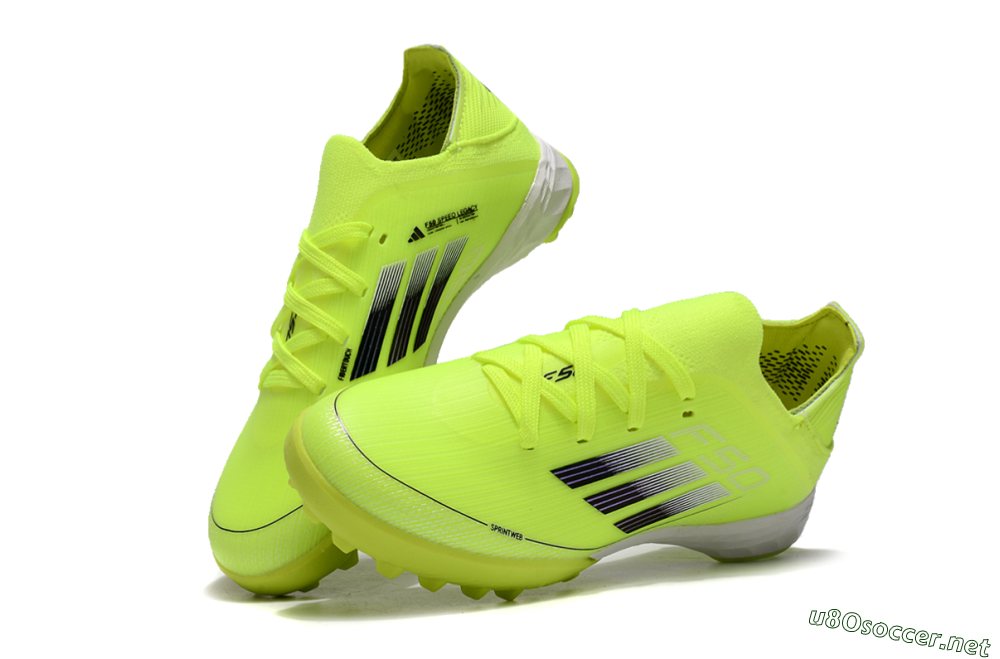 Kids Adidas F50 Elite TF Football Shoes - Yellow/Black/White 3