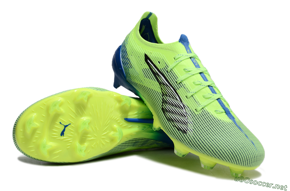 Men's Puma Ultra Ultimate FG Football Boots - Yellow/White/Blue 3