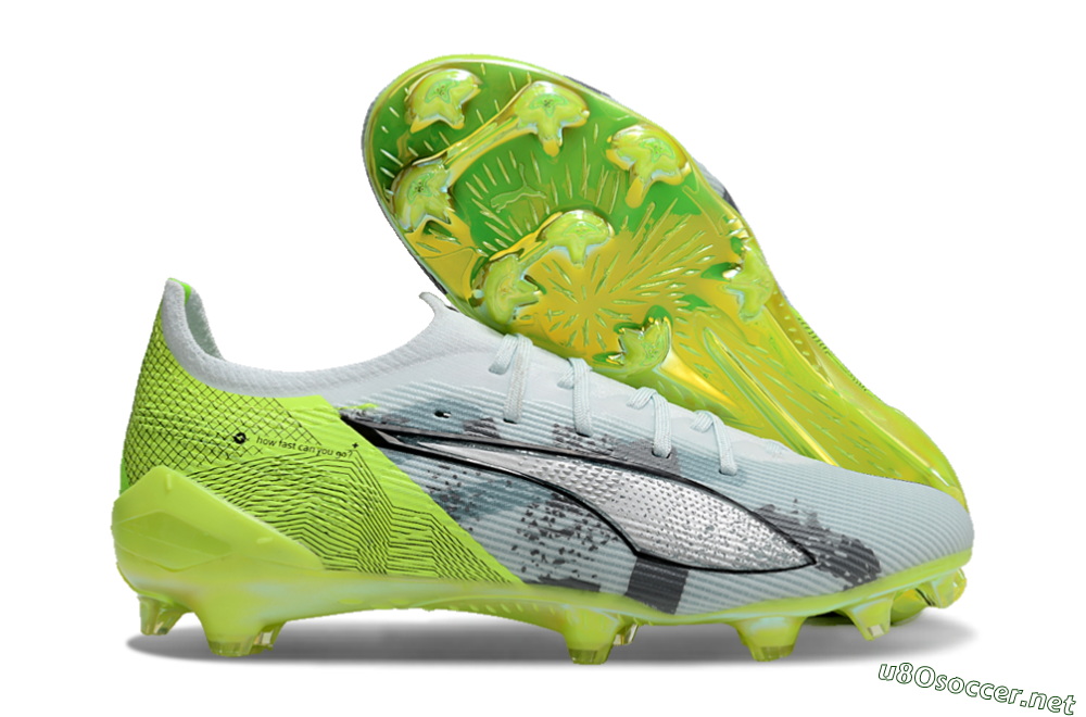 Men's Puma Ultra Ultimate FG Football Boots - Jade/White/Yellow 2