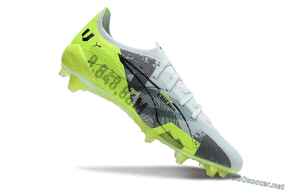 Men's Puma Ultra Ultimate FG Football Boots - Jade/White/Yellow 4
