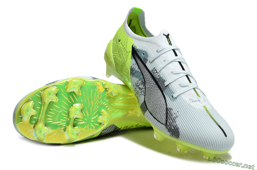 Men's Puma Ultra Ultimate FG Football Boots - Jade/White/Yellow 3