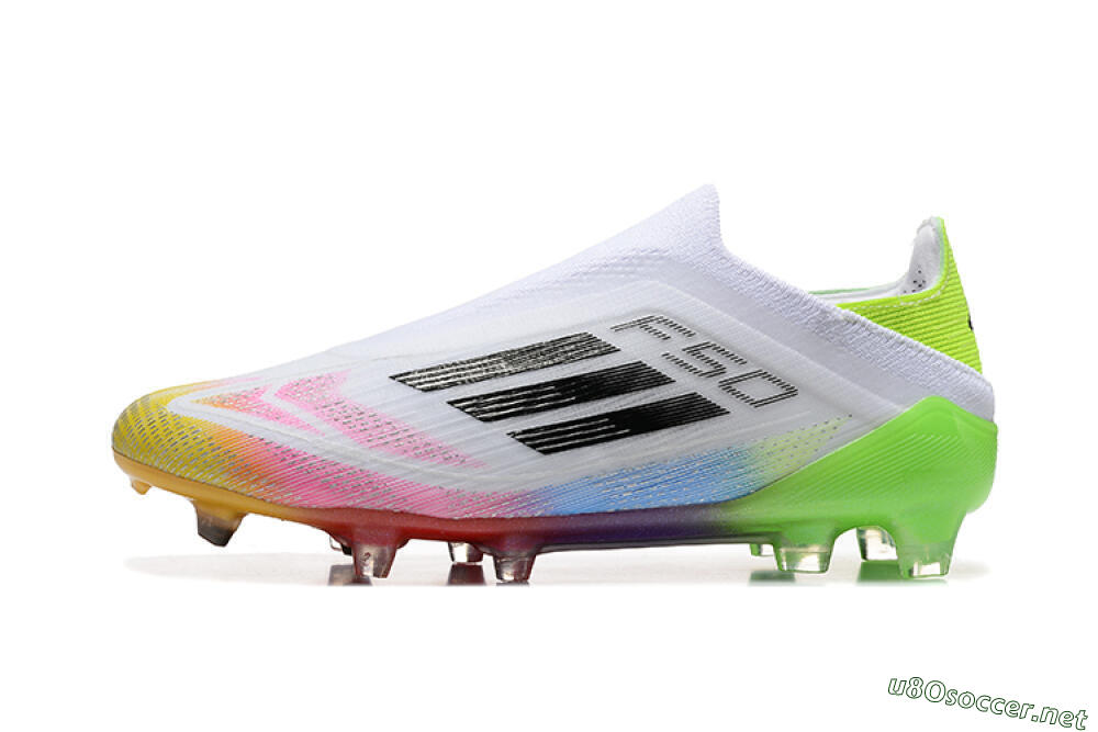 Men's Adidas F50 Elite Laceless FG Football Boots - White/Gold/Pink/Blue/Yellow 0