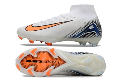 Unisex Nike Air Zoom Mercurial Superfly 10 Elite FG Football Boots - White/Orange/Blue