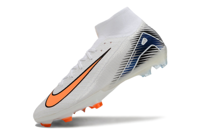Unisex Nike Air Zoom Mercurial Superfly 10 Elite FG Football Boots - White/Orange/Blue