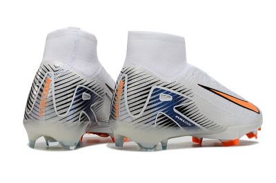 Unisex Nike Air Zoom Mercurial Superfly 10 Elite FG Football Boots - White/Orange/Blue