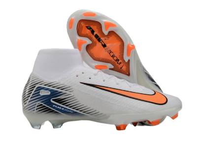 Unisex Nike Air Zoom Mercurial Superfly 10 Elite FG Football Boots - White/Orange/Blue