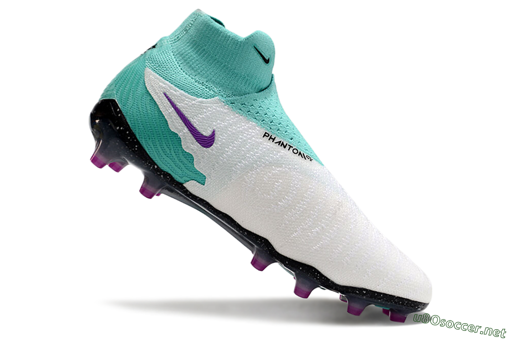 Unisex Nike Phantom GX Elite AG Football Boots - White/Black/Jade/Purple 5