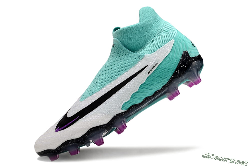 Unisex Nike Phantom GX Elite AG Football Boots - White/Black/Jade/Purple 6
