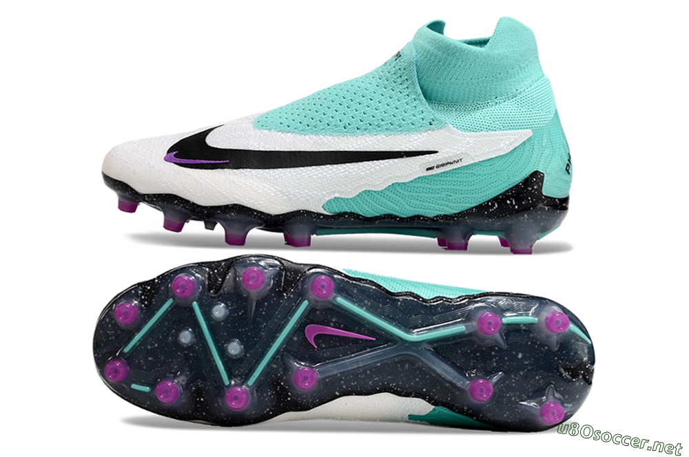 Unisex Nike Phantom GX Elite AG Football Boots - White/Black/Jade/Purple 1