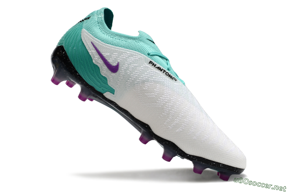 Unisex Nike Phantom GX Elite AG Football Boots - White/Black/Jade/Purple 5