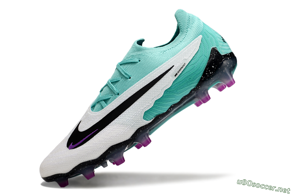 Unisex Nike Phantom GX Elite AG Football Boots - White/Black/Jade/Purple 6
