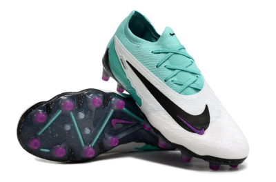 Unisex Nike Phantom GX Elite AG Football Boots - White/Black/Jade/Purple