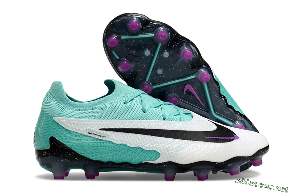 Unisex Nike Phantom GX Elite AG Football Boots - White/Black/Jade/Purple 2