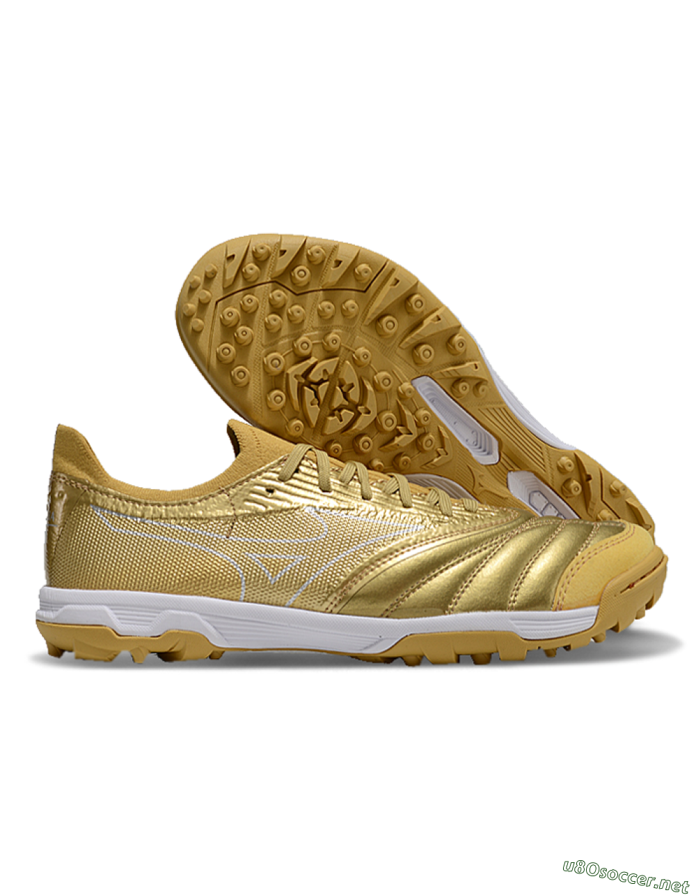 Men's Mizuno Morelia Neo Sala TF Football Shoes - Gold/White 2