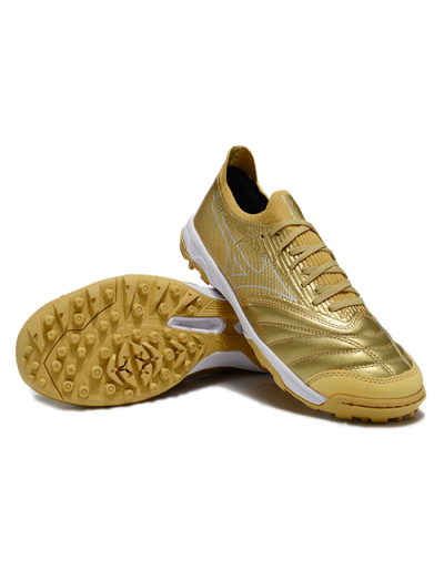 Men's Mizuno Morelia Neo Sala TF Football Shoes - Gold/White