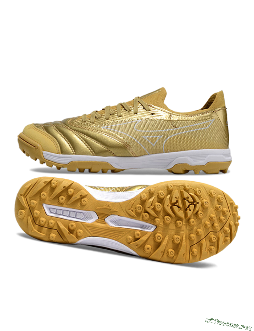 Men's Mizuno Morelia Neo Sala TF Football Shoes - Gold/White 1