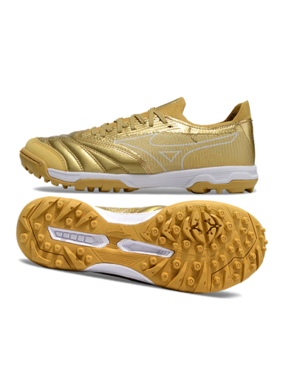 Men's Mizuno Morelia Neo Sala TF Football Shoes - Gold/White