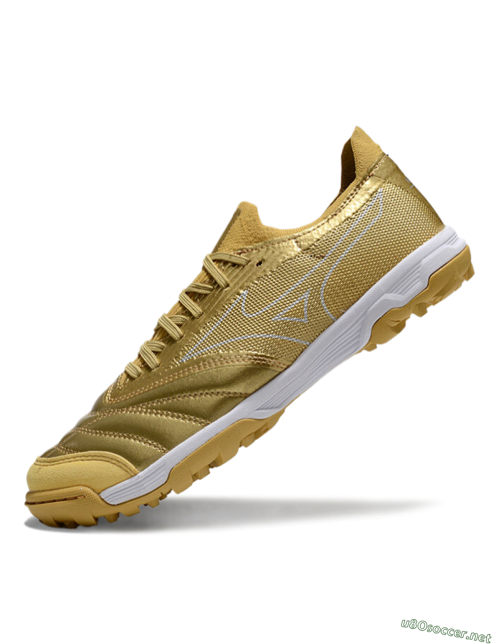 Men's Mizuno Morelia Neo Sala TF Football Shoes - Gold/White 5