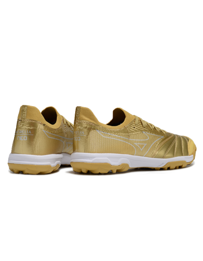 Men's Mizuno Morelia Neo Sala TF Football Shoes - Gold/White
