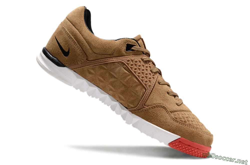 Men's Nike Street Gato IC Football Shoes - Brown/Red/White 4