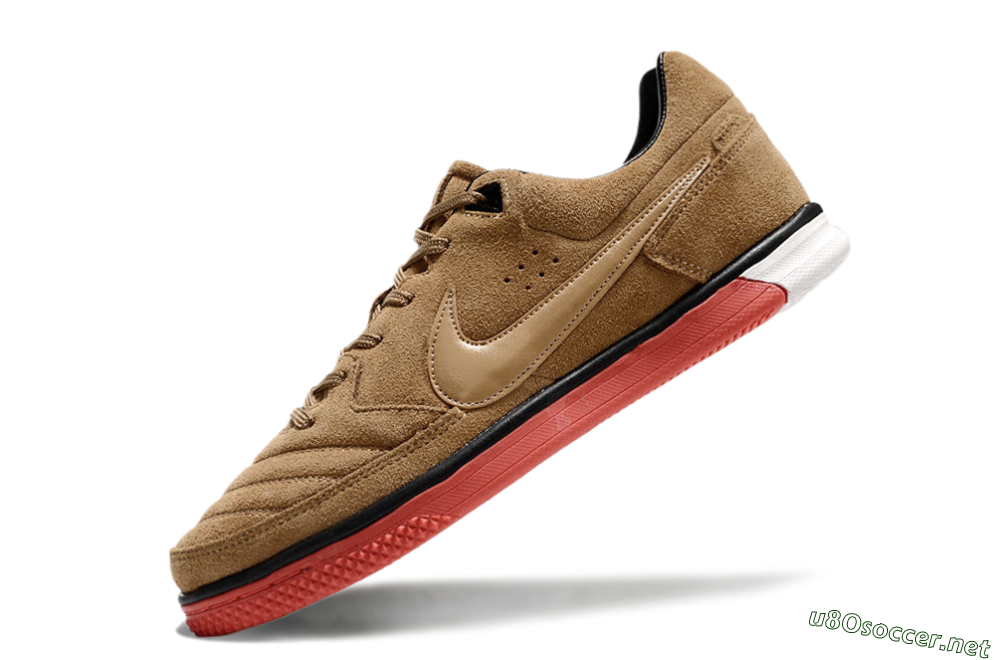 Men's Nike Street Gato IC Football Shoes - Brown/Red/White 5
