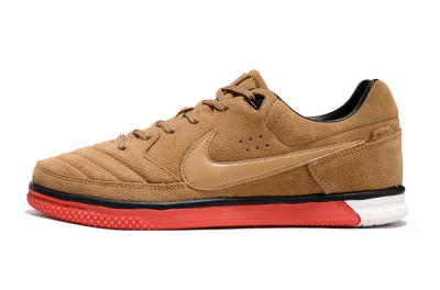 Men's Nike Street Gato IC Football Shoes - Brown/Red/White