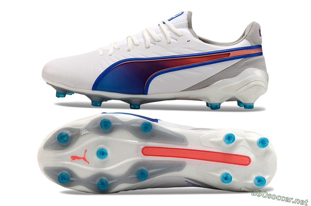 Men's Puma Ultra Ultimate FG Football Boots - White/Blue/Red 1