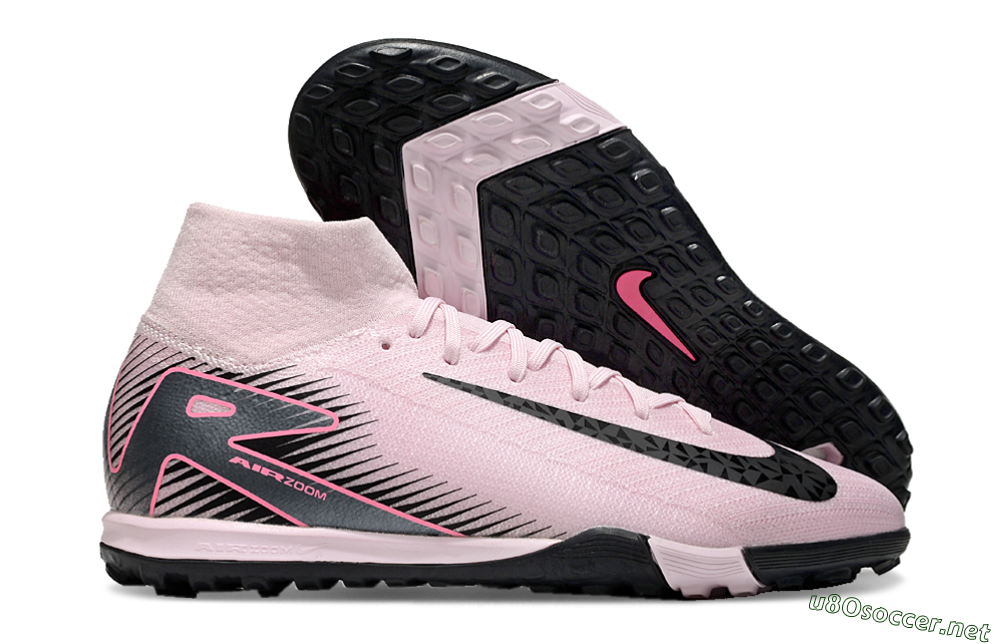 Men's Nike Air Zoom Mercurial Superfly 10 Elite TF Football Shoes - Pink/Black 2