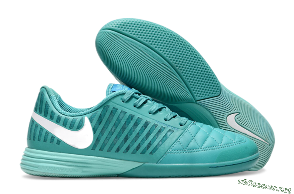 Men's Nike Lunar Gato 2 IC Football Shoes - Jade/White 2