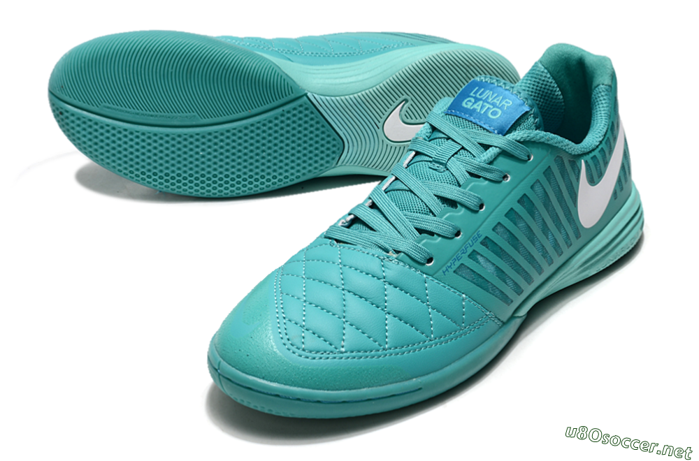 Men's Nike Lunar Gato 2 IC Football Shoes - Jade/White 3