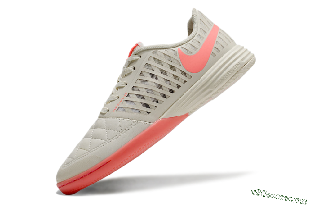 Men's Nike Lunar Gato 2 IC Football Shoes - Beige/Pink 5