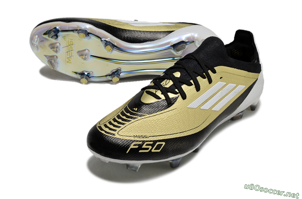 Men's Adidas F50 Elite FG Football Boots - Gold/Black/White 3
