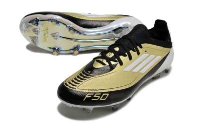 Men's Adidas F50 Elite FG Football Boots - Gold/Black/White