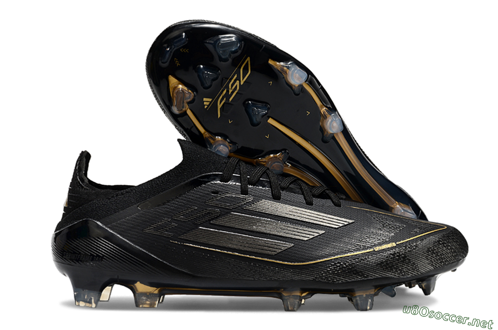 Men's Adidas F50 Elite FG Football Boots - Black/Silver/Gold 2