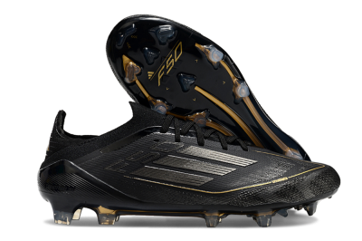 Men's Adidas F50 Elite FG Football Boots - Black/Silver/Gold
