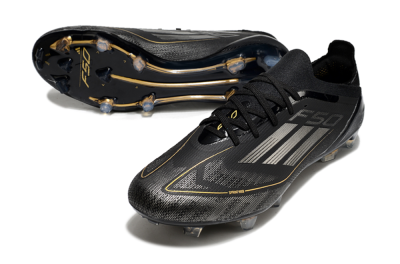 Men's Adidas F50 Elite FG Football Boots - Black/Silver/Gold