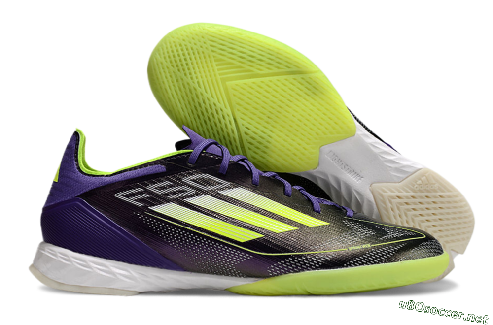 Men's Adidas F50 Pro IC Football Shoes - Purple/Yellow/White 2
