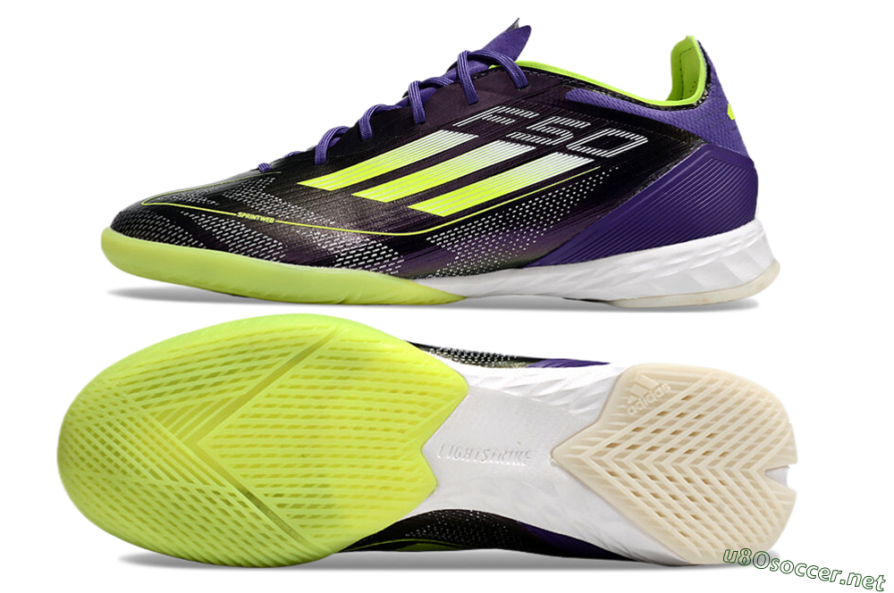 Men's Adidas F50 Pro IC Football Shoes - Purple/Yellow/White 1