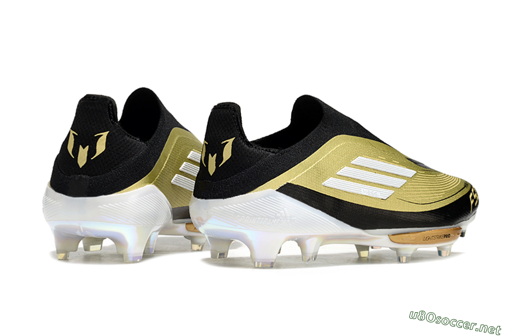 Men's Adidas F50+ Lightstrike Pro Laceless FG Football Boots - Gold/Black/White 6