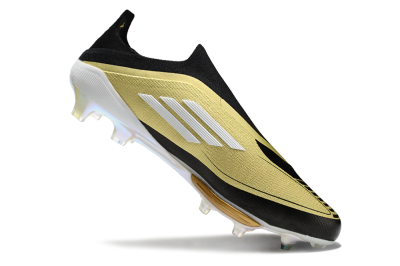Men's Adidas F50+ Lightstrike Pro Laceless FG Football Boots - Gold/Black/White